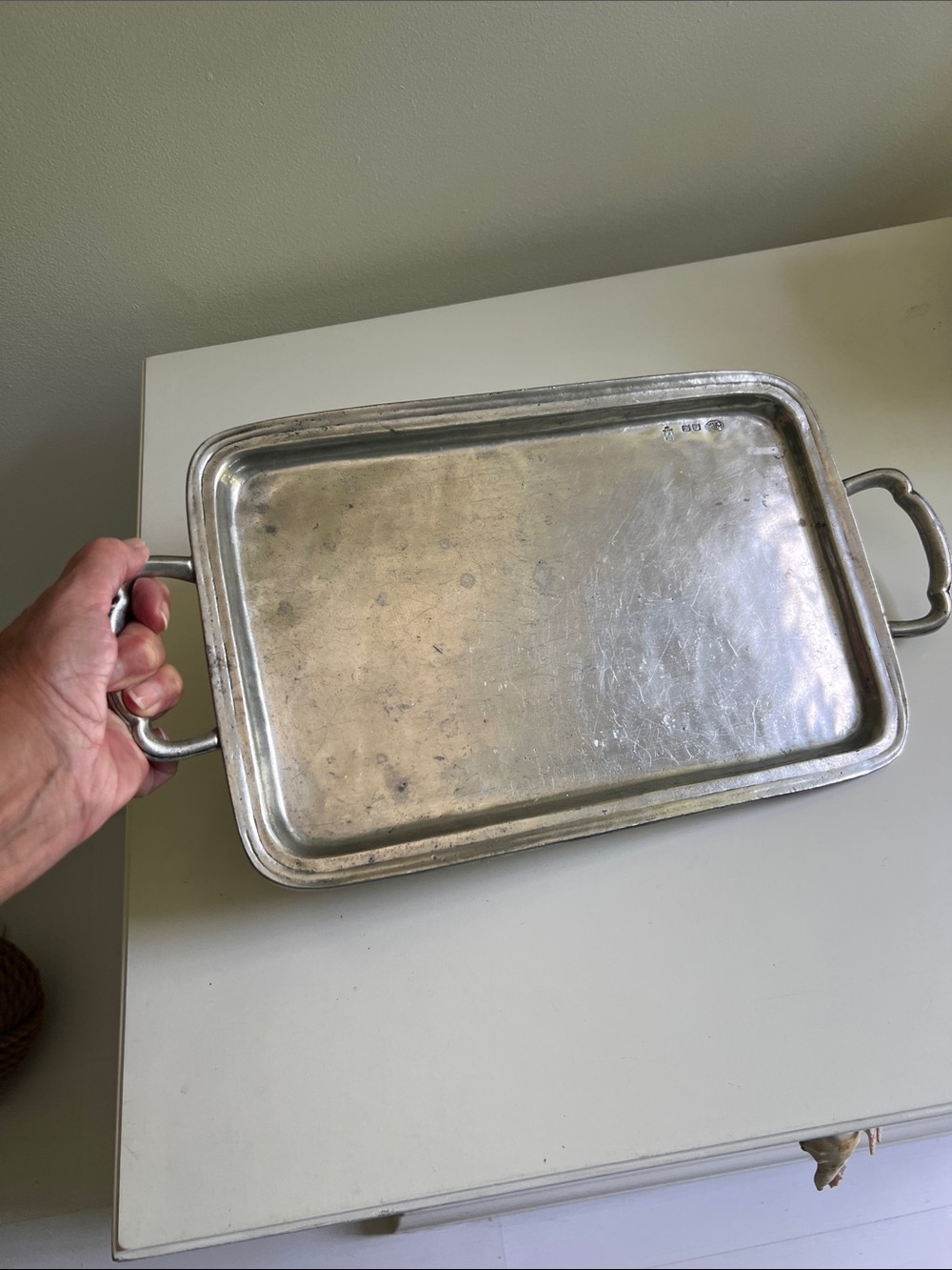 WILLIAMS-Sonoma Handmade in Italy Pewter Tray